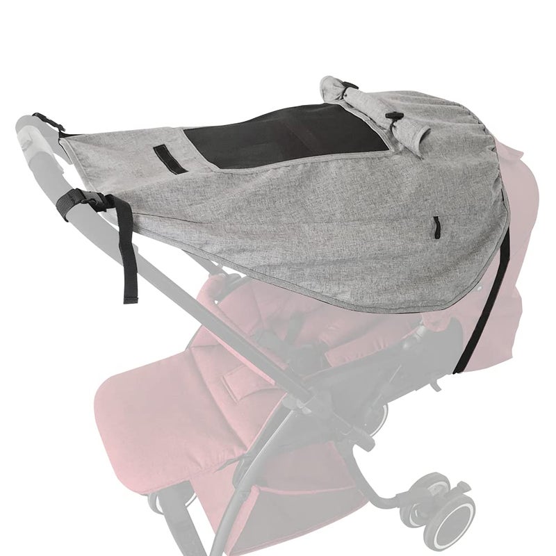 Apol Pram Sunshade Sun Cover, Sun Shade Stroller for Baby, Universal Waterproof Stroller Sunshade Cover Anti-UV with Viewing Window for Stroller(Grey) - Image 1